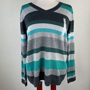 NWT PBX Basics V Neck Sweater Top Size L
